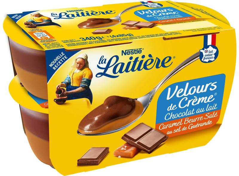 Nestlé Velours de crème au chocolat au lait et caramel 4x85g