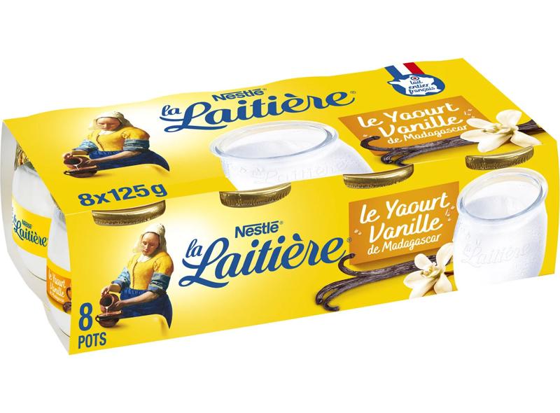 La Laitière Yaourt au lait entier vanille 8x125g