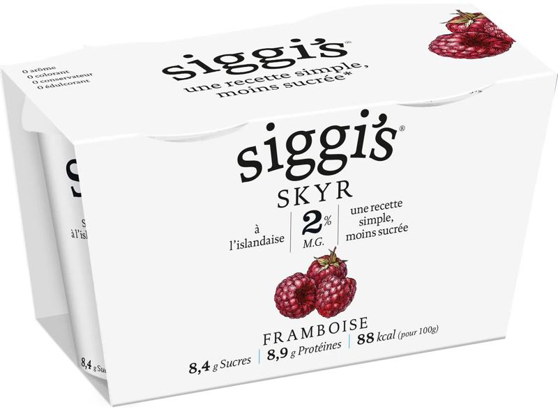 Siggi&rsquo;s Skyr Raspberry Yoghurt 2% MF 2x140g