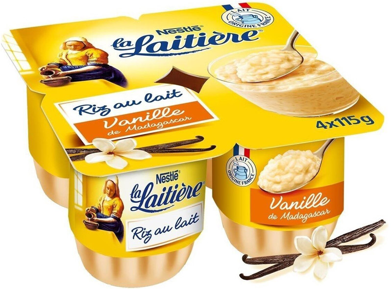 Nestlé Riz au lait vanille de Madagascar La Laitière 4x115g