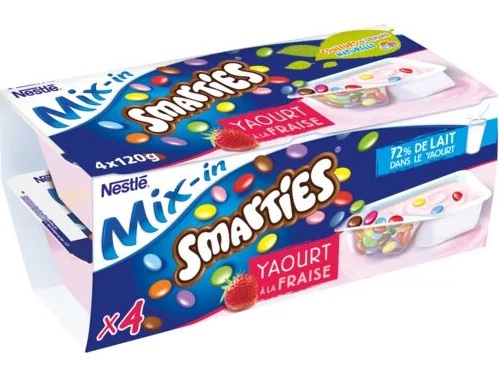 Nestlé Yaourt à la fraise avec bonbons Smarties 4x120g