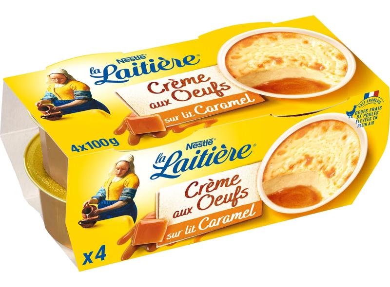 La Laitière Crème aux oeufs sur lit de caramel 4x100g