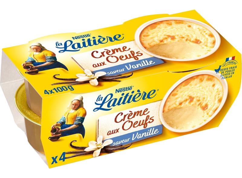 Nestlé Crème aux œufs saveur vanille La Laitière 4x100g