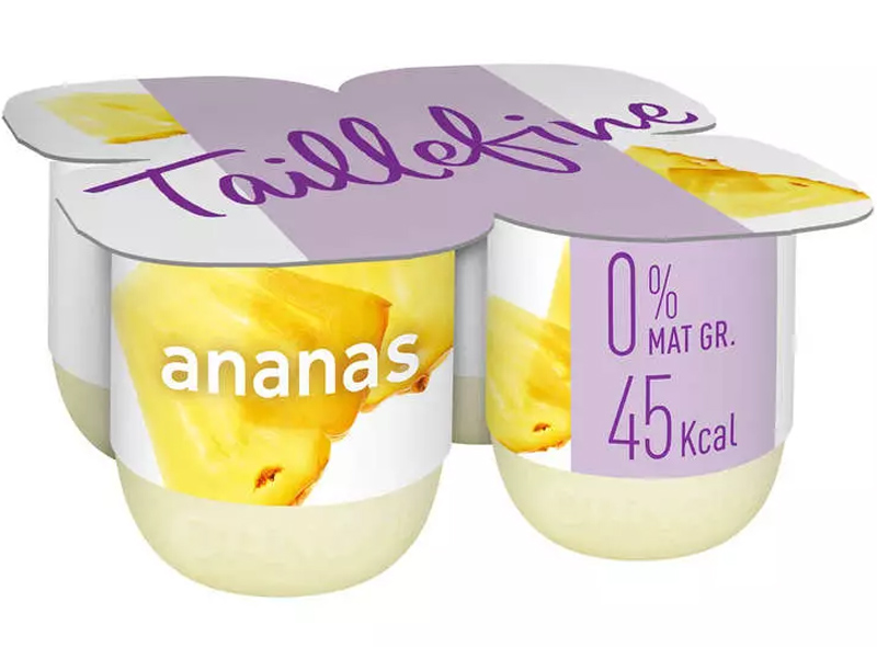 Danone Taillefine yaourt brassé aux fruits à l’ananas 0% MG 4x125g