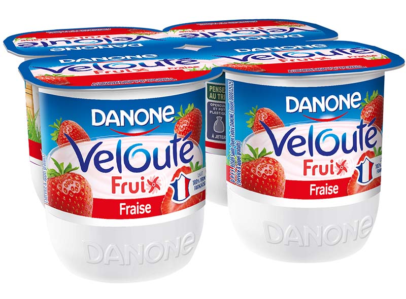 Danone Yaourt brassé à la fraise Velouté Fruix 4x125g