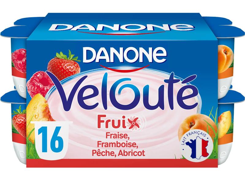 Danone Yaourt aux fruits mixés et brassés Velouté Fruix 16x125g