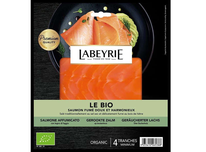 Labeyrie Organic Smoked Salmon From Norway, Mild And Harmonious 120g 4 tranches