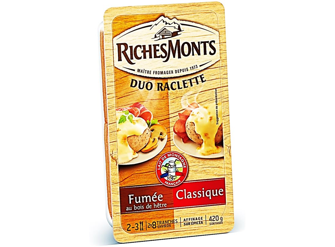 RichesMonts Fromage à raclette Classique/Fumée 420g