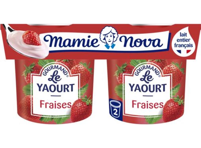 Mamie Nova Yaourt brassé à la fraise 2x150g