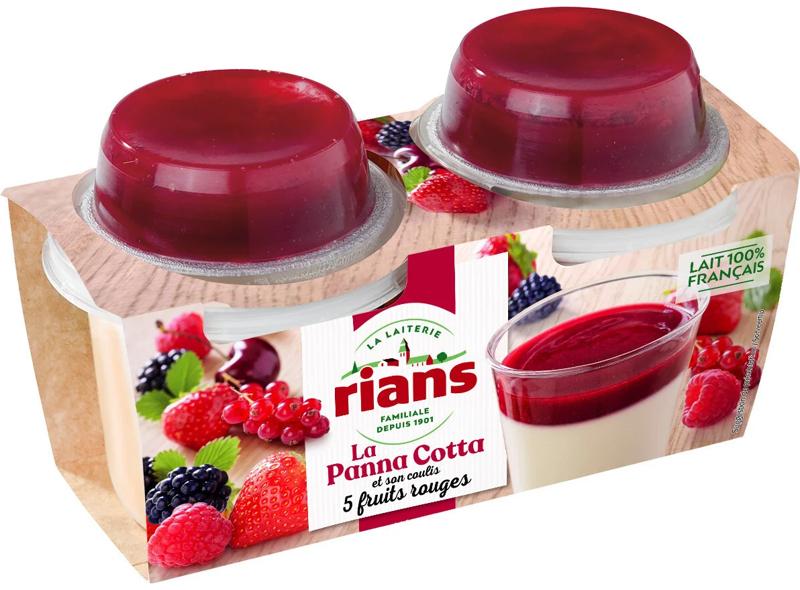 Rians Panna Cotta With Red Fruits 2x120g