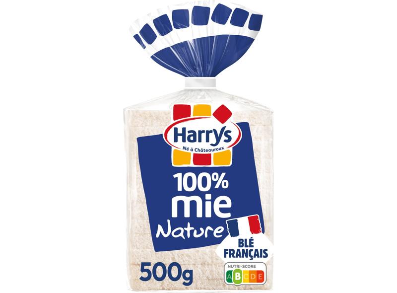 Harrys Large Plain Natural Sandwich Bread With No Crust And No Added Sugars 12 tranches 500g