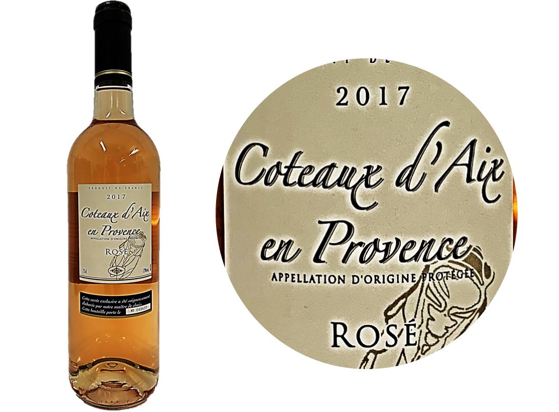  Grenache, Mourv&egrave;dre, Cinsault Ros&eacute; Wine C&ocirc;teaux D&rsquo;Aix-en-Provenc Bouteille 75cl