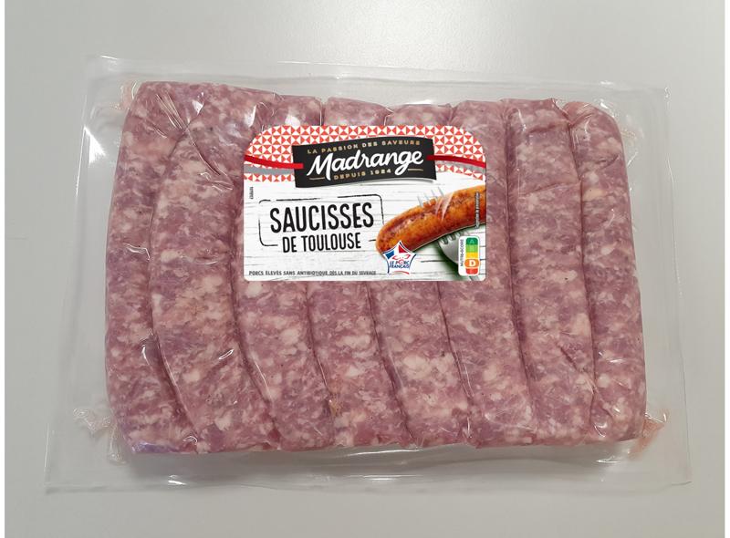 Madrange Toulouse Pork Sausages 8 pi&egrave;ces 800g