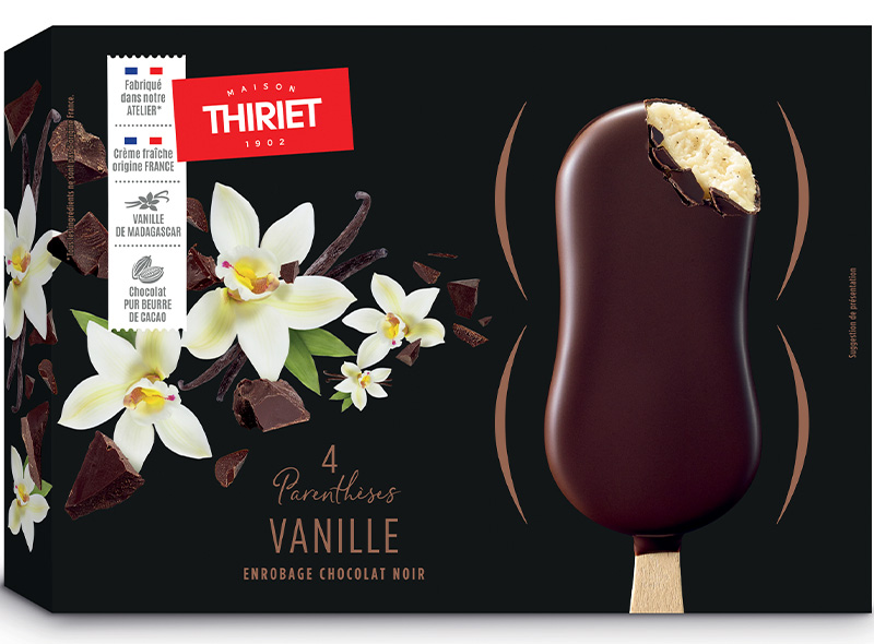 Maison Thiriet 4 Parenthèses vanille enrobage chocolat noir 400ml 280g