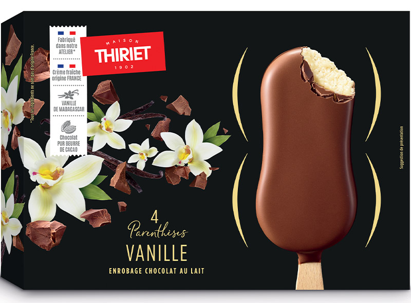 Maison Thiriet 4 Milk Chocolate Coated Vanilla Ice Crean 400ml 288g