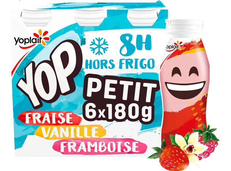 Yoplait Yaourt à boire à la fraise vanille framboise P’TIT YOP 6x180g
