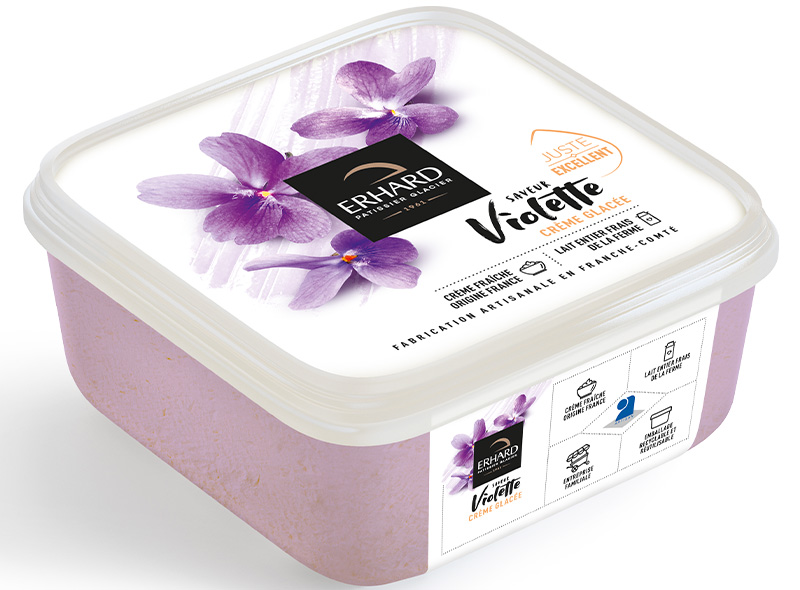 Erhard Crème glacée saveur violette 750ml 450g