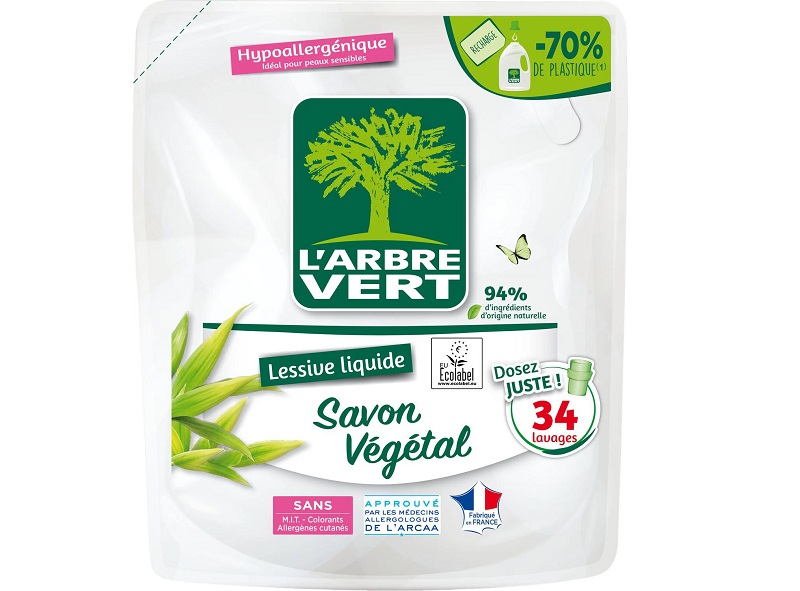L’Arbre Vert Recharge lessive liquide savon végétal 1.53l