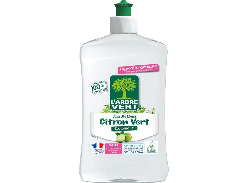 L’Arbre Vert Liquide vaisselle mains concentré citron vert Ecolabel 500ml