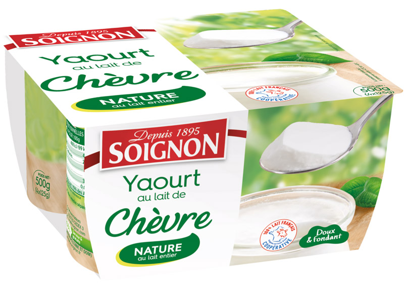 Soignon Yaourt nature au lait de chèvre 4x125g