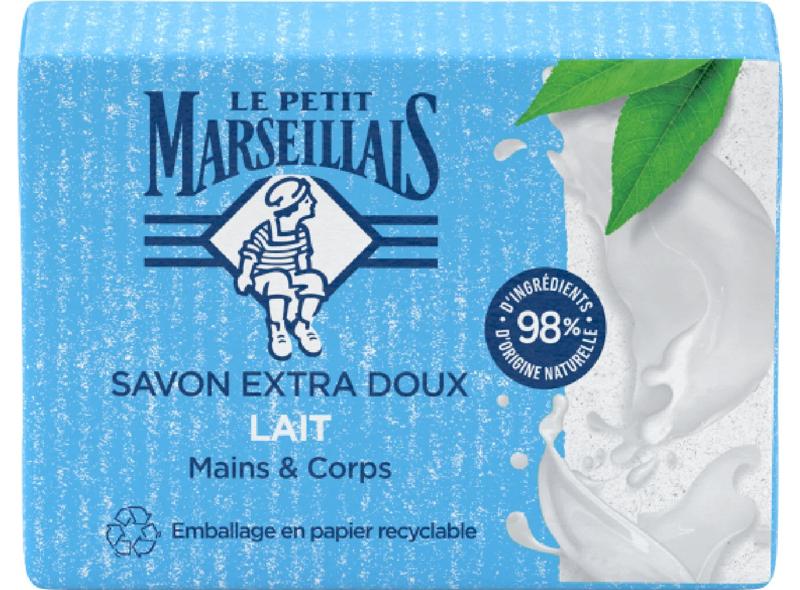 Le Petit Marseillais Savon solide extra doux au lait 200g