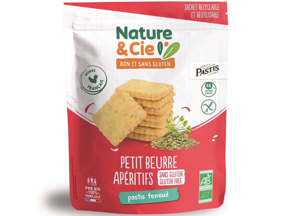 Nature & Cie Organic Aperitif petit Beurre Biscuits Fennel and Pastis Gluten Free 80g