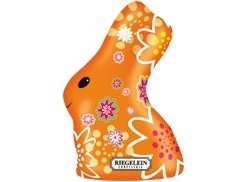 Riegelein Moulage lapin ”Le Fleuri” orange au chocolat au lait 140g