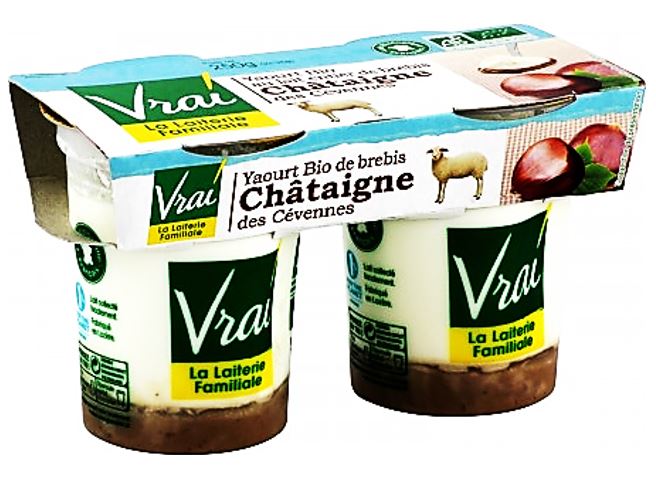 Vrai Yaourt BIO au lait de brebis - Châtaigne des Cévennes 2x125g