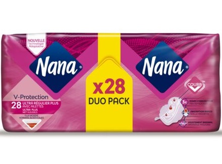 Nana Sanitary Pads Ultra-Regular With Wings 28 serviettes
