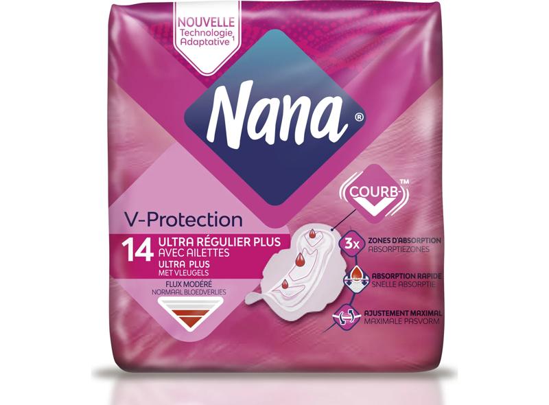 Nana Ultra Normal Plus Sanitary Pads, Wings 14 serviettes