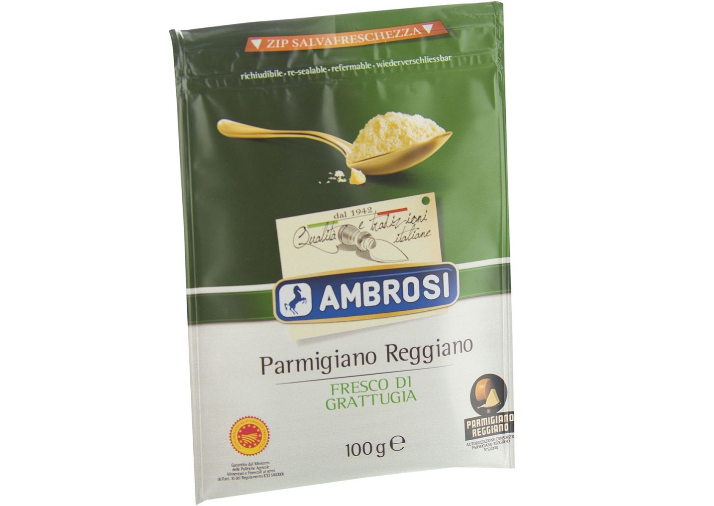 Ambrosi Parmagiano Reggiano râpé frais AOP 100g