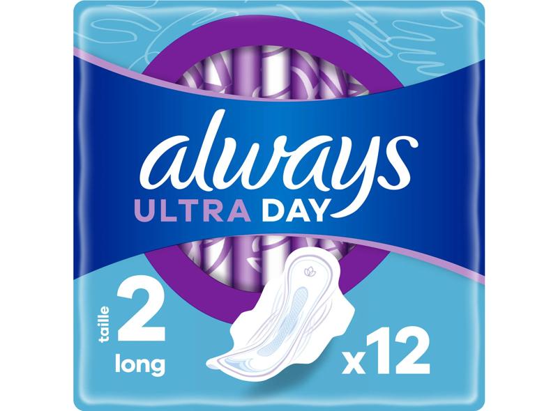 Always Ultra Long Sanitary Pads With Wings, Size 2 12 serviettes