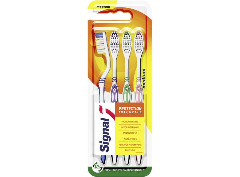 Signal Integral Protection Toothbrush, Medium 4pcs