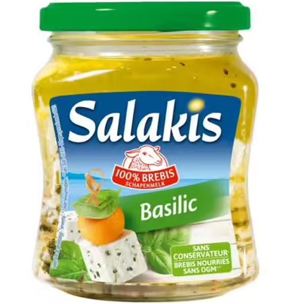 Salakis Dés de fromage de brebis marinés dans l’huile et basilic 300g