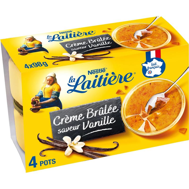 La Laitière Crème brûlée éclats de caramel 4x100g