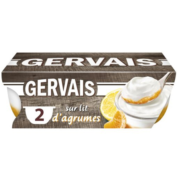 Gervais Yaourt à la grecque sur lit d’agrumes 2x115g
