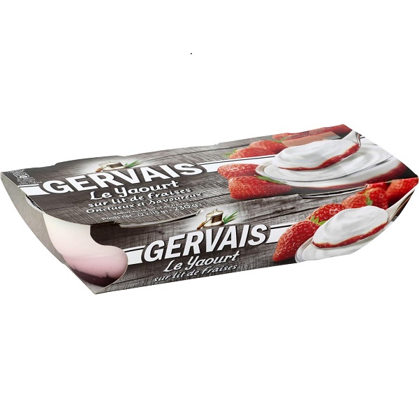 Danone Yaourt Gervais bicouches fraises 2x115g
