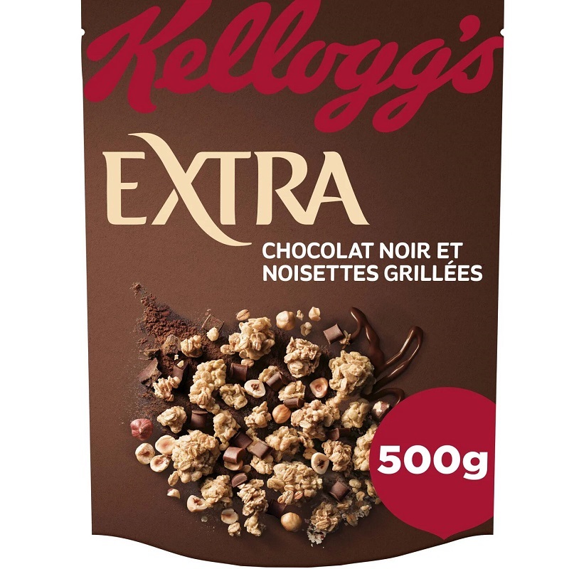 Kellog’s Céréales Extra chocolat noir noisettes 500g