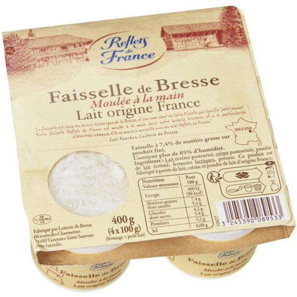 Reflets de France Faisselle de Bresse moulée à la main 4x100g