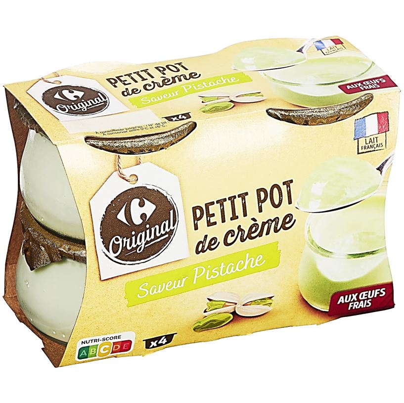 Carrefour Petits ports de crème saveur pistache 4x100g