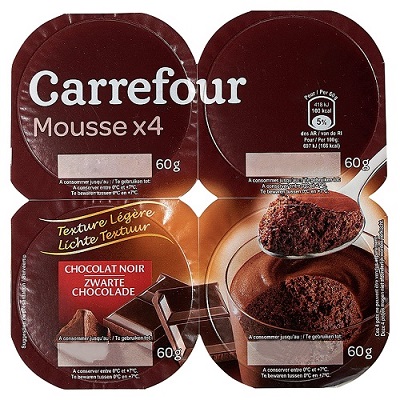 Carrefour Mousses au chocolat noir 4x60g