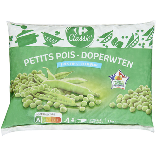 Carrefour Very Fine Sweet Peas 1kg 4 parts