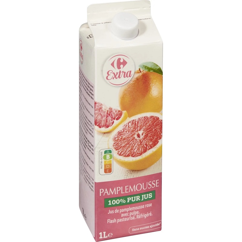 Carrefour Pink Grapefruit Juice With Pulp 1l