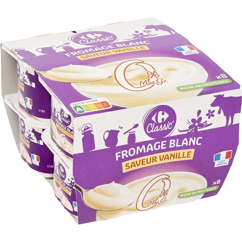 Carrefour Fromage blanc 0% saveur vanille 8x100g