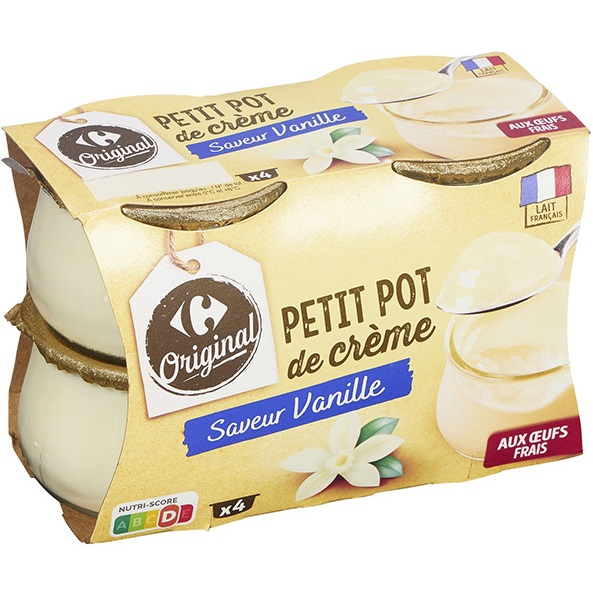 Carrefour Crème dessert saveur vanille 4x100g