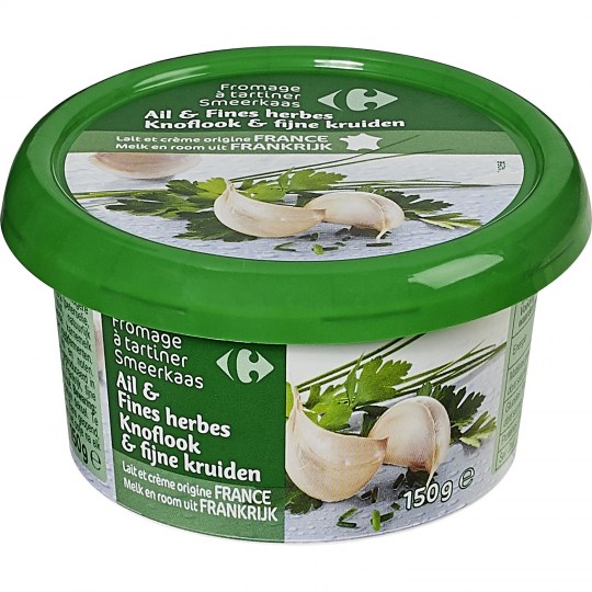 Carrefour Fromage à tartiner ail et fines herbes 150g