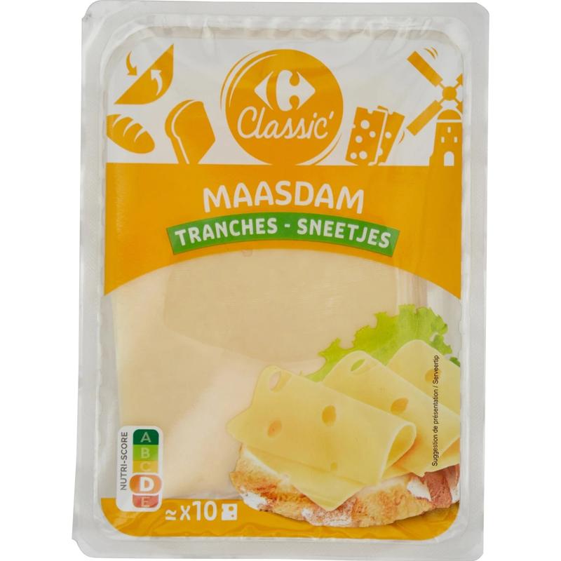 Carrefour Maasdam en tranches 200g 10 tranches