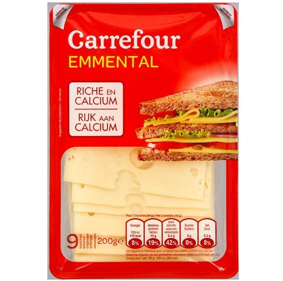 Carrefour Emmental en tranches 200g
