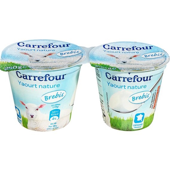 Carrefour Yaourt nature brebis 2x125g