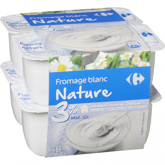 Carrefour Fromage frais nature 3% MG 8x100g
